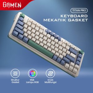 Titan Pro Gaming Mechanical Keyboard – Gasket Mount dengan Multifungsi Knob